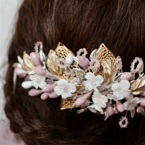 Tocado En Nude Oro Y Plata Deflorenflortocados
