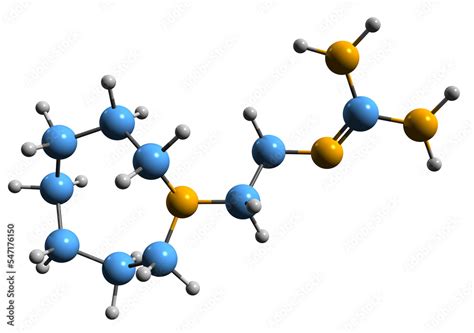 3D image of Guanethidine skeletal formula - molecular chemical ...