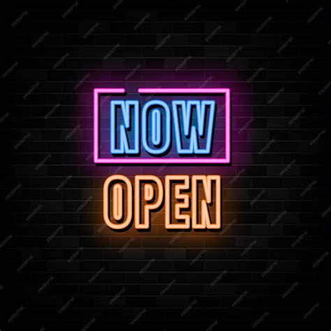 Premium Vector Now Open Neon Signs Vector Design Template