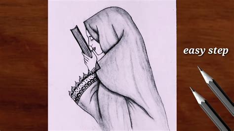 How To Draw A Ramzan Mubarak Muslim Girl Drawing A Girl With