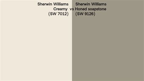 Sherwin Williams Creamy Vs Honed Soapstone Side By Side Comparison