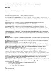 Task Whs Policy And Procedures Revised Docx This Document Is Health