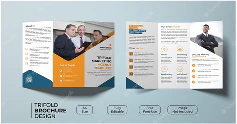 Premium Vector Marketing Agency Trifold Brochure Design Template