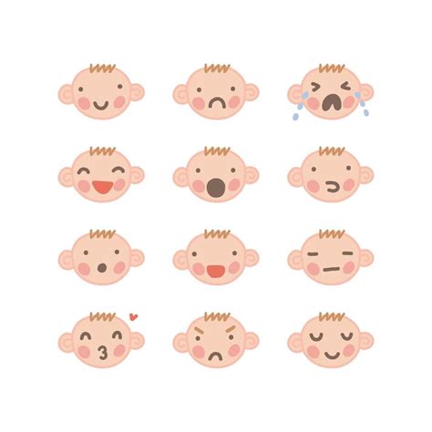 Cute Baby Faces 12334893 Vector Art at Vecteezy