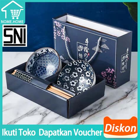 Jual Souvenir Mangkuk Set Porselen Biru Dan Putih Bermutu Tinggi