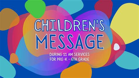 Children's Message - First United Methodist Church-Brighton & Whitmore ...