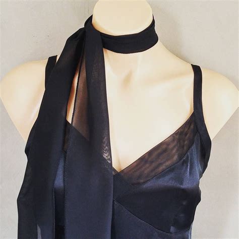 Skinny Scarf Black Scarf Wrap Choker Scarf Long Thin Scarf Etsy