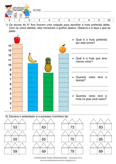 Atividades Com Grafico 1 Ano Braincp