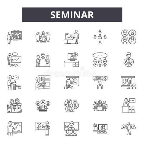 Seminar Line Icons Signs Vector Set Linear Concept Outline