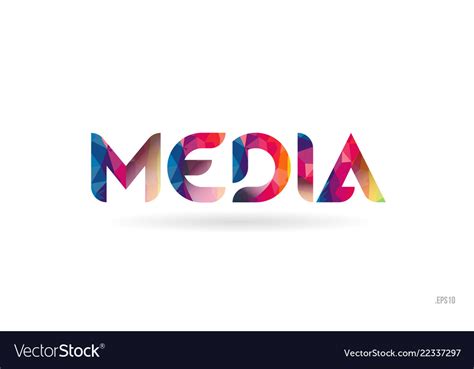 Media Colored Rainbow Word Text Suitable For Logo Vector Image