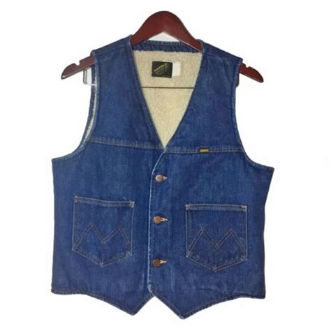 MAVERICK Blue Sherpa Shearling Jeans Vest Men S Size M Gem