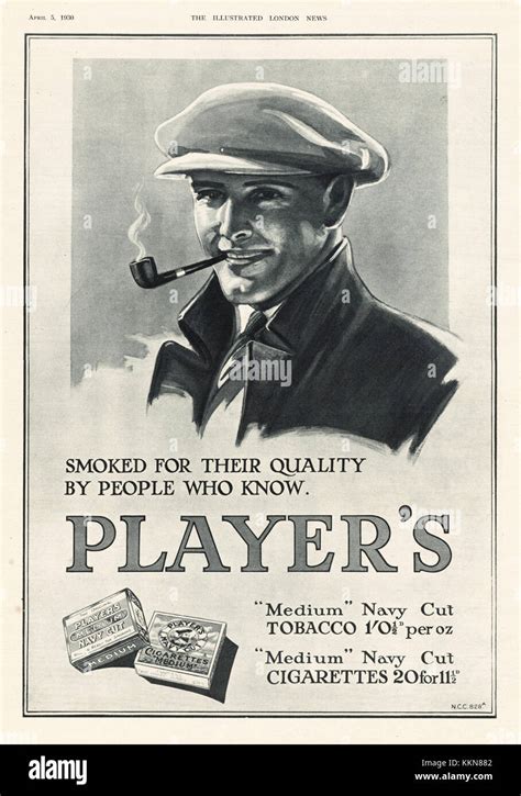 1930 Uk Magazine Players Cigarette Advert Stock Photo Alamy