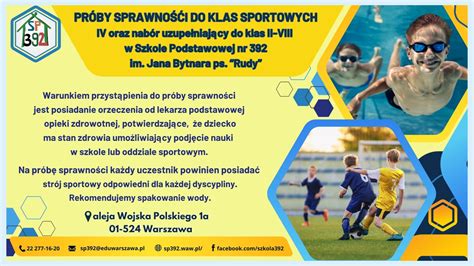 Rekrutacja Do Klas Iv Sportowych Szko A Podstawowa Nr Im Jana