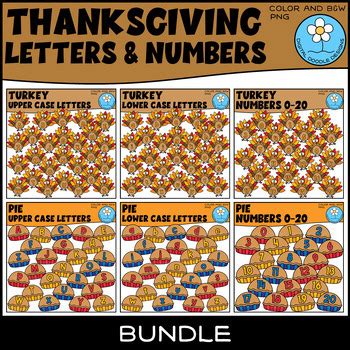 Thanksgiving Letter And Number Tiles Clipart GROWING BUNDLE TPT