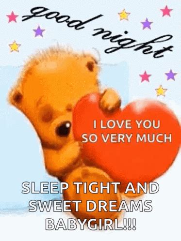 Good Night Sleep Tight Sweet Dreams Sleeping Bear GIFDB