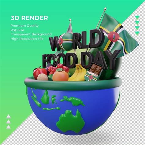 3d dia mundial da alimentação dominica renderizando a vista direita