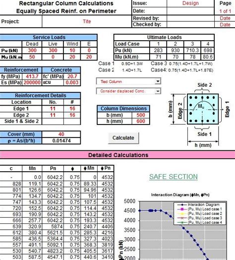 Analysis And Design Of Rectangular Beam Section Estimating Sheet Spreadsheet Design