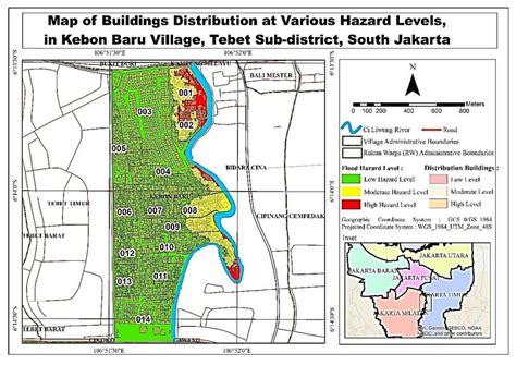 Map of Buildings Distribution at Various Hazard Level, in Kebon Baru ...