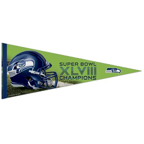 Seattle Seahawks Super Bowl Xlviii Champions 12 X 30 Premium Pennant