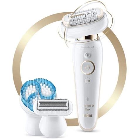 Braun Silk Epil 9 Flex 9010 Epilator With 6 Extras White Gold SE9010