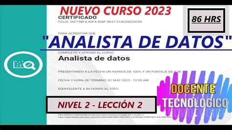 Docente Tecnol Gico Curso Analista De Datos Nivel Lecci N