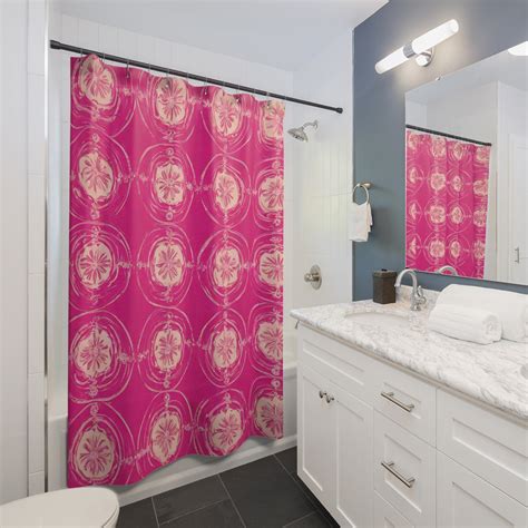 Hot Pink And Cream Medallions Shower Curtain Sterling Jax