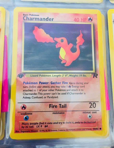 Vintage Pokemon CHARMANDER 1st Edition Card 50 82 Mint Etsy