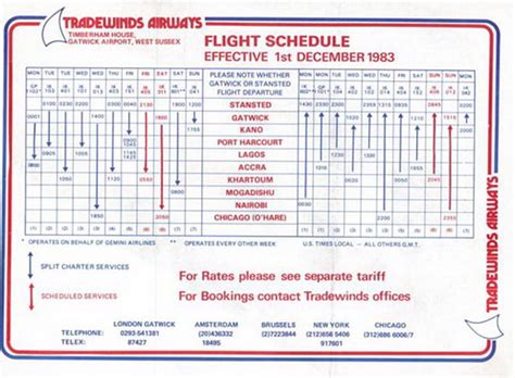 Airline Timetables, Vintage Flight Brochures, Aviation Memorabilia