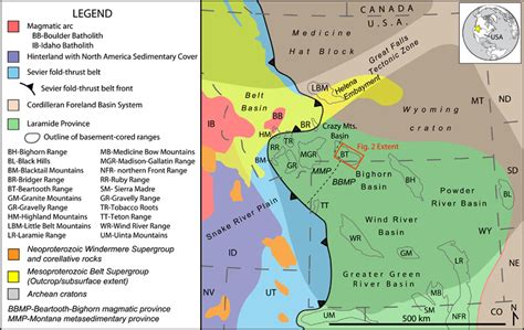 Tectonic Map Of The Northern Rocky Mountains Region Showing The