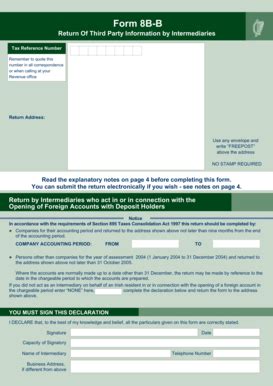 Fillable Online Revenue Form B B Return Of Third Party