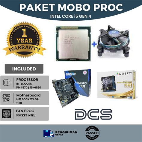 Jual PAKET MOBO MOTHERBOARD H81 INTEL CORE I5 4570 4590 FAN PROCESSOR