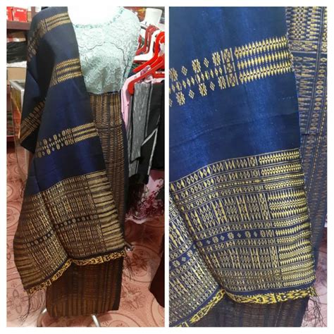 Jual SONGKET PUCCA BINTIK WARNA NAVY TENUN TANGAN TARUTUNG Shopee