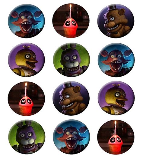 Five Nights At Freddy S Freddy Fazbear Bonnie Foxy Chiko And A Cupcake