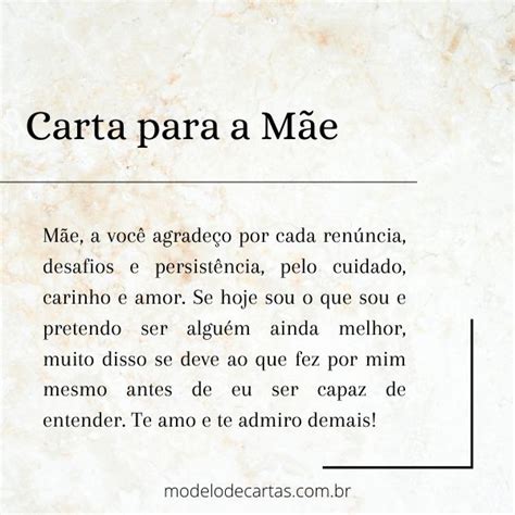 Carta Para A M E Modelos De Carta