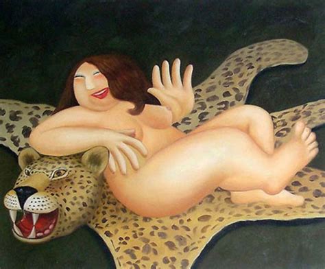 Quadro Nudo Su Pelle Di Leopardo Di Zeng Yu Nudi Falso D Autore