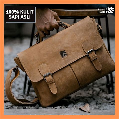 Jual Tas Selempang Pria Reven Laptop Bag Bahan Kulit Sapi Asli Jenis