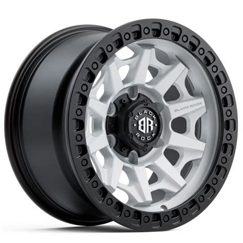 Black Rock Cage Satin White Black Ring Wheels Off Road 4x4 Rims