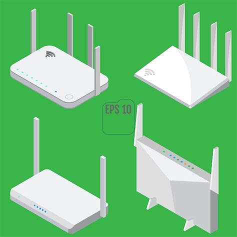 Premium Vector Router Isometric Icons Set Set Of Wifi Router Icons