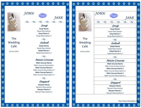 Wedding Menu Template