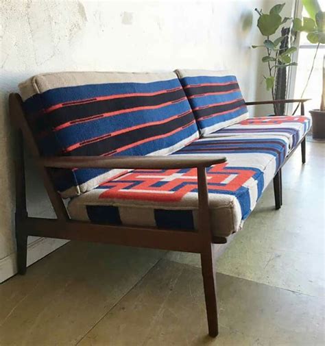 Pendleton Wool Upholstered Mid Century Couch For The Win Furniture