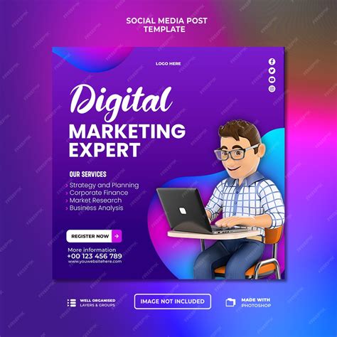 Premium Psd Digital Marketing Expert Social Media Post Template