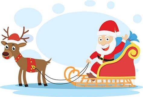 Santa And His Reindeer Clipart