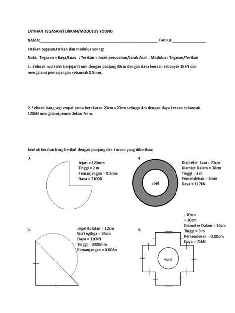 Latihan Tegasan Terikan Modulus Young Pdf