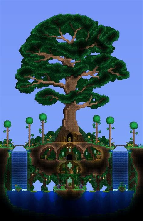 Living Tree House For The Dryad Terraria Terraria House Design