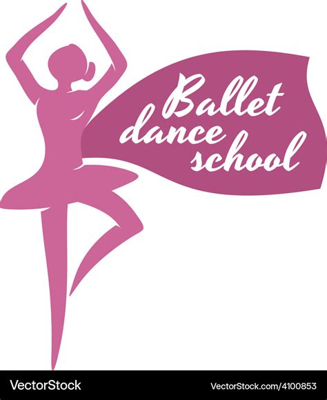 Ballet dance school logo template Ballerina Vector Image