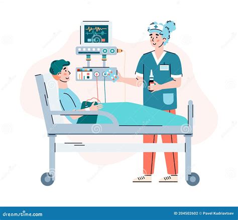 Doctor Character Advising Patient In Hospital Cartoon Vector ...