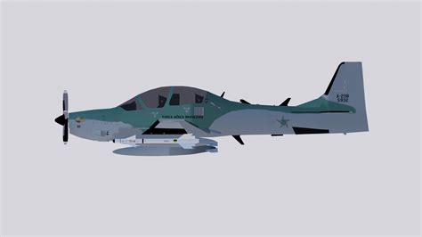 Embraer A 29B Super Tucano 3D Model 55 Obj Stl Fbx Blend Free3D