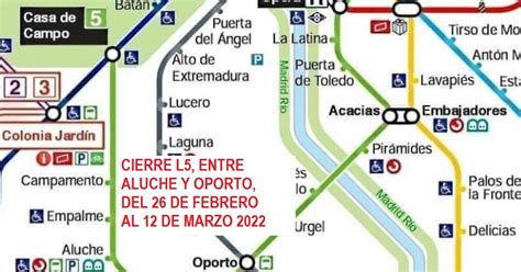 Cierra por obras la Línea 5 de metro entre Aluche y Oporto del 26 de