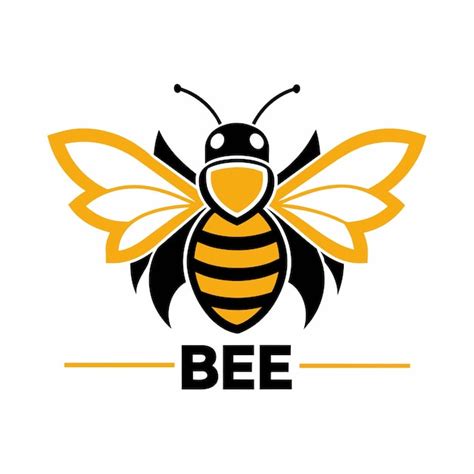 Concepto Del Logotipo De La Abeja Mel Fera Vector Premium