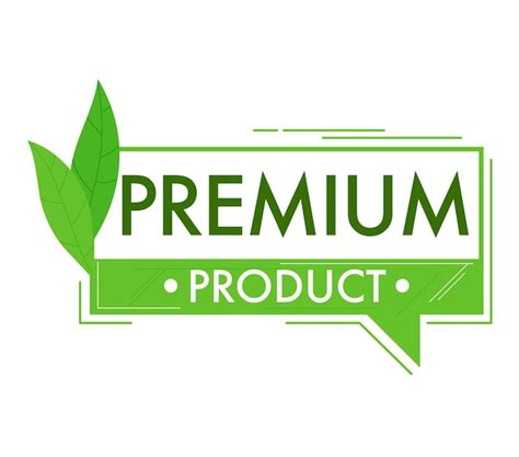 Premium Vector Green Premium Product Badge With Leaves Ecofriendly